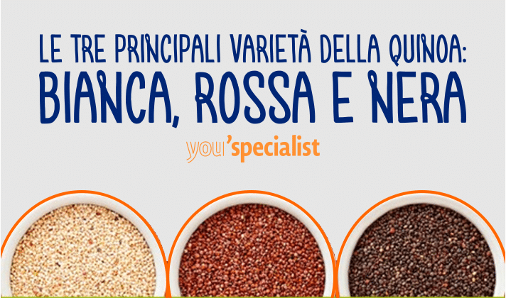 Le tre varietà dei semi di quinoa